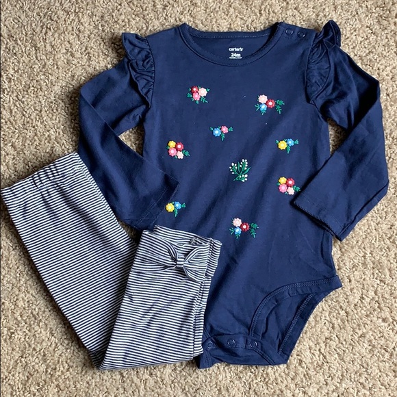 Carter's Other - NWOT Floral & Stripe Matching Set